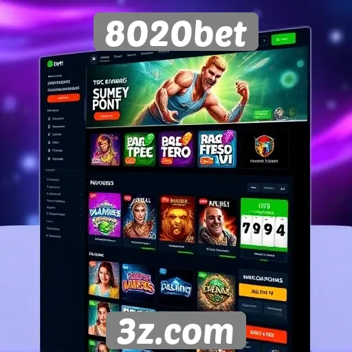 Interface do usuário no 8020bet